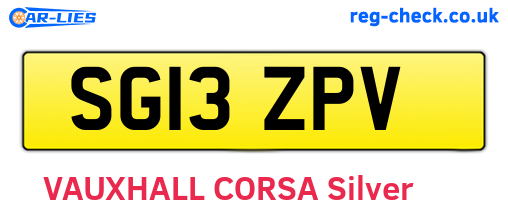 SG13ZPV are the vehicle registration plates.