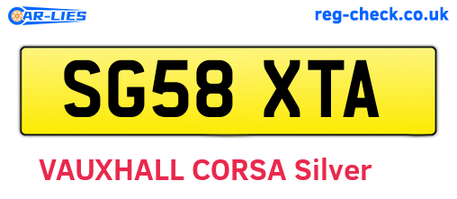 SG58XTA are the vehicle registration plates.