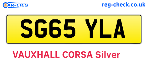 SG65YLA are the vehicle registration plates.