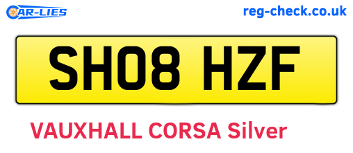 SH08HZF are the vehicle registration plates.