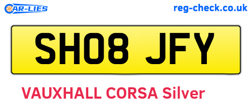 SH08JFY are the vehicle registration plates.