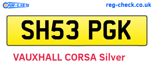 SH53PGK are the vehicle registration plates.