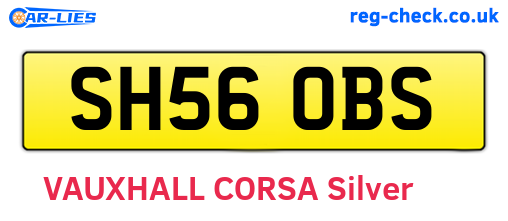SH56OBS are the vehicle registration plates.