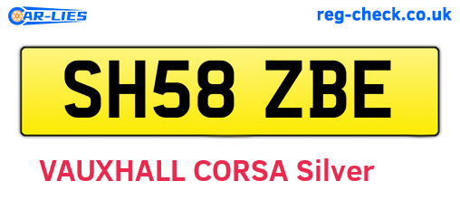 SH58ZBE are the vehicle registration plates.