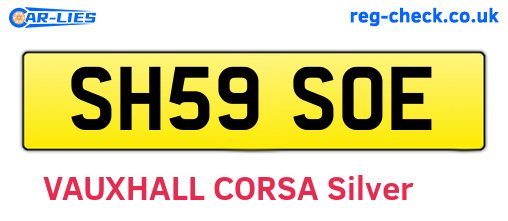 SH59SOE are the vehicle registration plates.