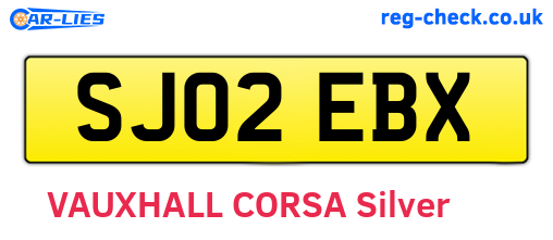 SJ02EBX are the vehicle registration plates.