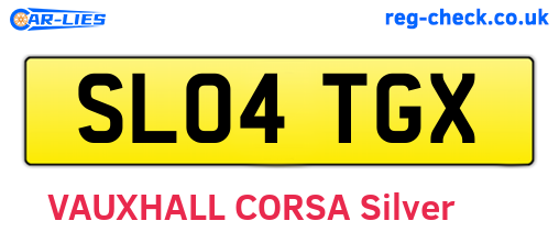 SL04TGX are the vehicle registration plates.