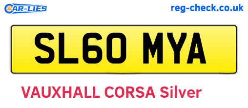 SL60MYA are the vehicle registration plates.