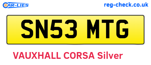 SN53MTG are the vehicle registration plates.