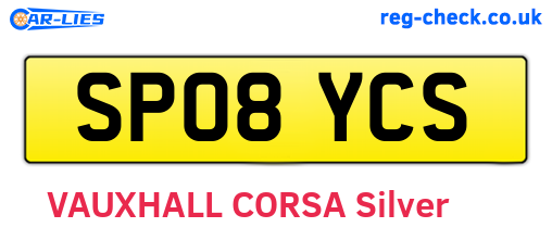 SP08YCS are the vehicle registration plates.