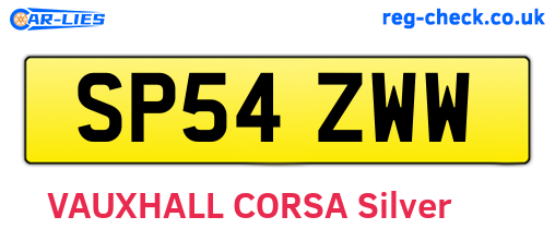 SP54ZWW are the vehicle registration plates.
