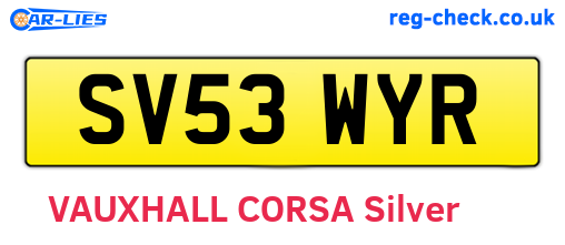 SV53WYR are the vehicle registration plates.