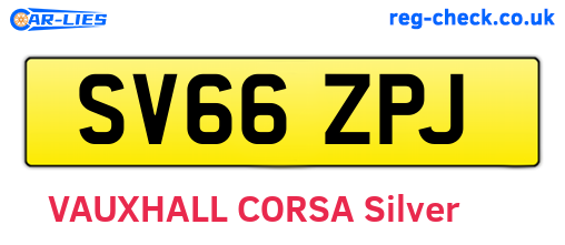 SV66ZPJ are the vehicle registration plates.