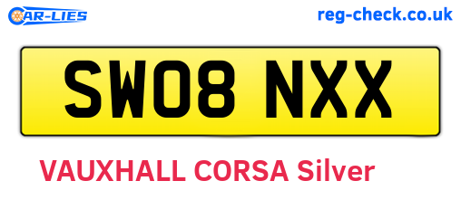 SW08NXX are the vehicle registration plates.