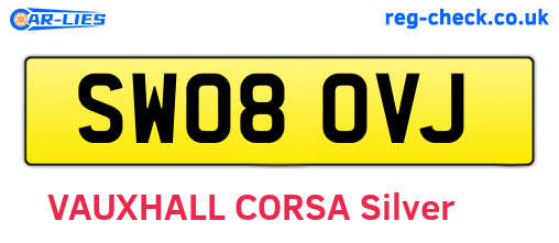 SW08OVJ are the vehicle registration plates.