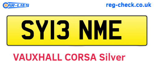 SY13NME are the vehicle registration plates.