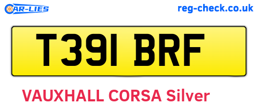 T391BRF are the vehicle registration plates.