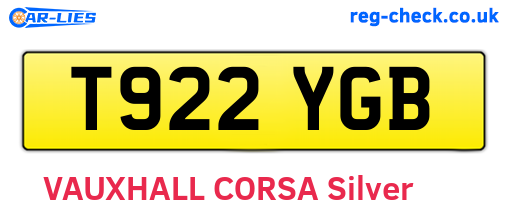 T922YGB are the vehicle registration plates.