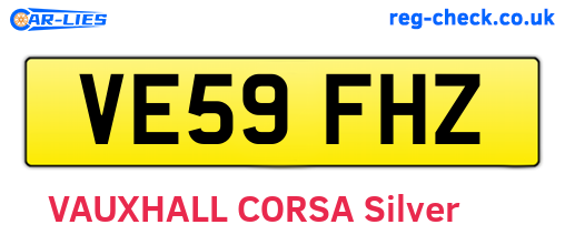 VE59FHZ are the vehicle registration plates.