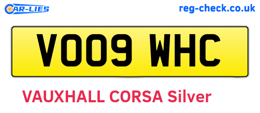 VO09WHC are the vehicle registration plates.