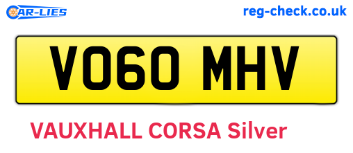 VO60MHV are the vehicle registration plates.