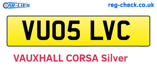 VU05LVC are the vehicle registration plates.
