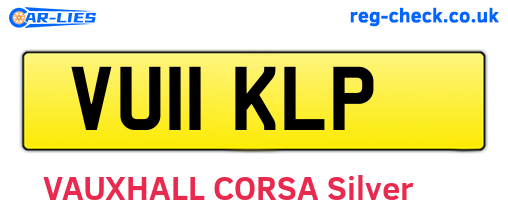 VU11KLP are the vehicle registration plates.
