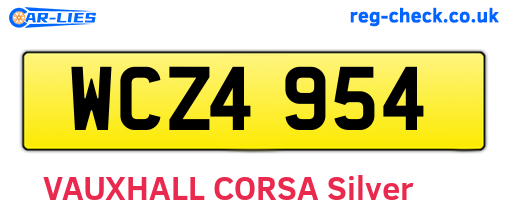 WCZ4954 are the vehicle registration plates.