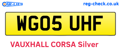 WG05UHF are the vehicle registration plates.