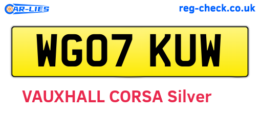 WG07KUW are the vehicle registration plates.