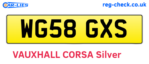 WG58GXS are the vehicle registration plates.