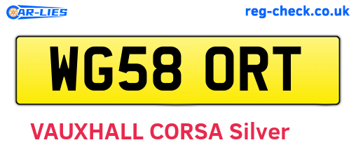 WG58ORT are the vehicle registration plates.