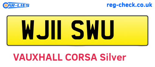 WJ11SWU are the vehicle registration plates.