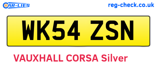 WK54ZSN are the vehicle registration plates.