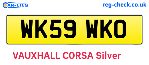 WK59WKO are the vehicle registration plates.