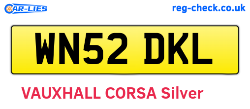 WN52DKL are the vehicle registration plates.