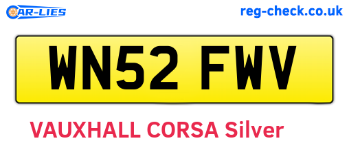 WN52FWV are the vehicle registration plates.