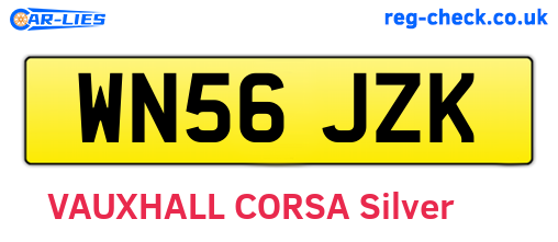 WN56JZK are the vehicle registration plates.