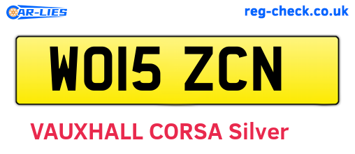 WO15ZCN are the vehicle registration plates.