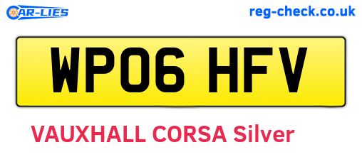 WP06HFV are the vehicle registration plates.