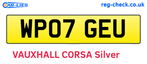 WP07GEU are the vehicle registration plates.