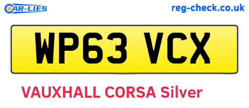 WP63VCX are the vehicle registration plates.