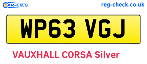 WP63VGJ are the vehicle registration plates.