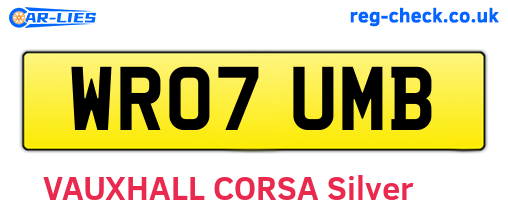 WR07UMB are the vehicle registration plates.