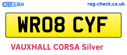 WR08CYF are the vehicle registration plates.