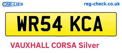 WR54KCA are the vehicle registration plates.