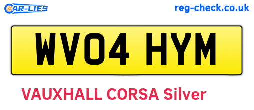WV04HYM are the vehicle registration plates.