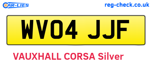 WV04JJF are the vehicle registration plates.