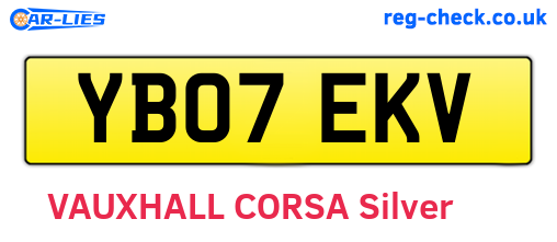 YB07EKV are the vehicle registration plates.