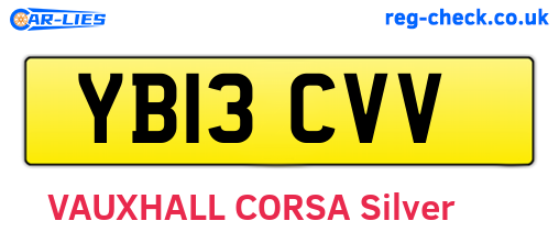YB13CVV are the vehicle registration plates.